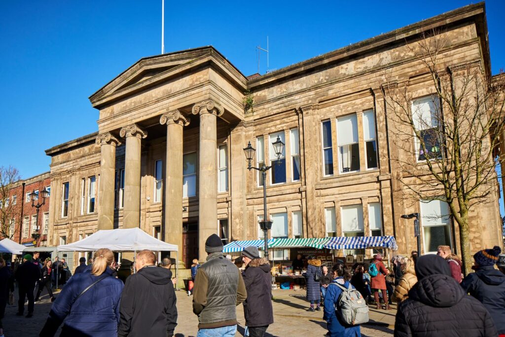 The Treacle Market outside Macclesfield Town Hall